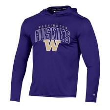 Champion Men's MTO Huskies W Stadium Long Sleeved Hood Tee