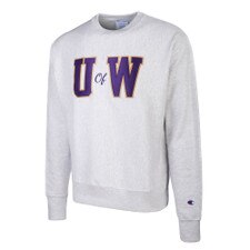 Champion Unisex U of W Twill Reverse Weave Crewneck