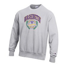 Champion Unisex Washington Vault Dog Huskies Laurels Reverse Weave Crewneck