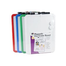 Charles Leonard Assorted Color Frame 8.5" x 11" Magnetic Dry Erase Board