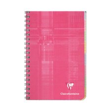Clairefontaine Assorted 4"x6" Graph 4 Color 8 Tab Spiral Notebook 48ct