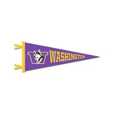 Collegiate Pac. Purple W Retro Dog Washington Huskies Pennant 9" x 24"