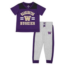 Colosseum Toddler Purple Grey Washington Huskies Ka-Boot-It Pants Tee Set 2pc