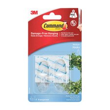 Command Clear Indoor Designer Clips M 2lb Capacity 8 Pack