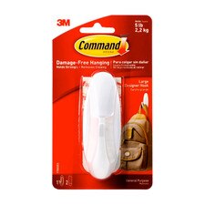 Command White Utility Hook Large 5lb Capacity