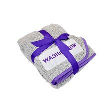 Logo Brands Cream And Purple Washington Frosty Fleece Blanket