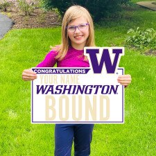 CDI CUSTOMIZED Congratulations Washington Huskies Bound W Large Print Yard Sign