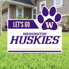 CDI Let's Go Washington Huskies Paw W Yard Sign