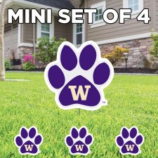 CDI Paw W Washington Huskies Mini Set of 4 Yard Sign