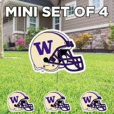 CDI W Washington Huskies Football Helmet Mini Set of 4 Yard Sign