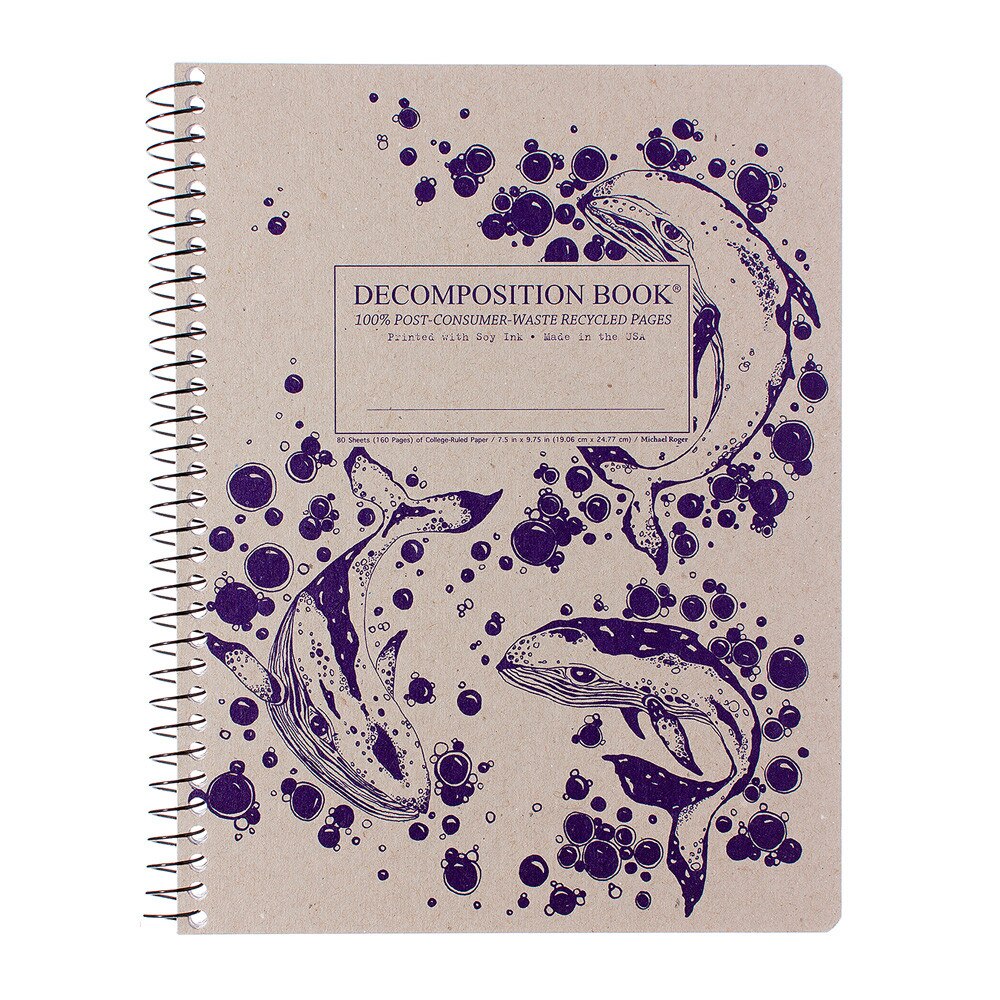 Decomposition Book Humpback Whales College Spiral Notebook