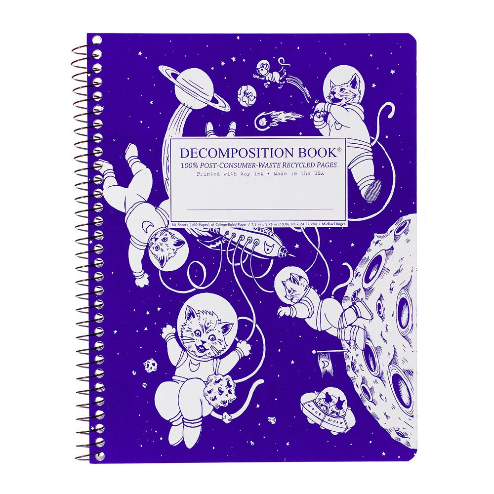 Decomposition Kittens In Space 7.5"x9.75" College Spiral 80ct