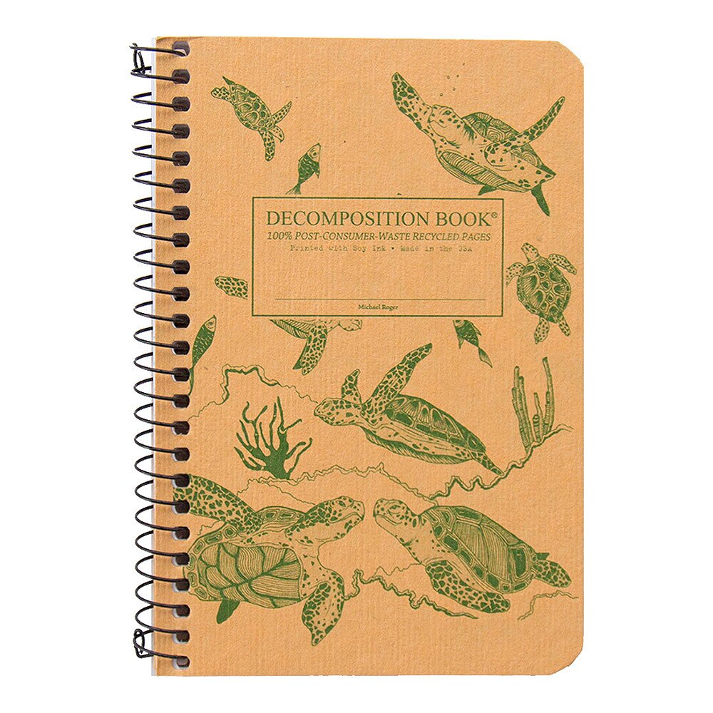 Decomposition Sea Turtles 4"x6" Wirebound Notebook