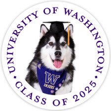 DubsColl SDS University of Washington Class of 2025 Dubs Rugged Sticker 3.5"