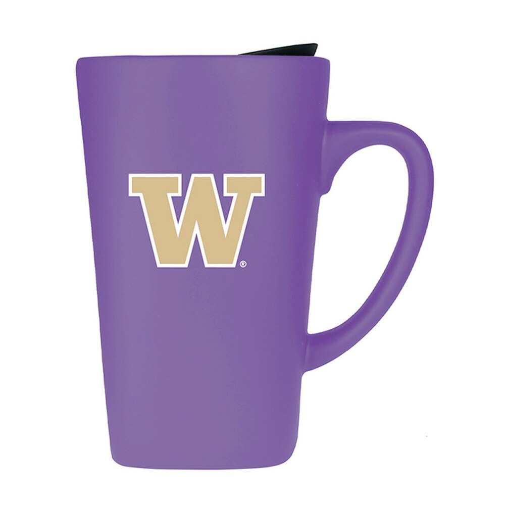 FG Purple W Washington Huskies Soft Touch Ceramic Mug w/ Lid 16oz