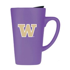 FG Purple W Washington Huskies Soft Touch Ceramic Mug w/ Lid 16oz