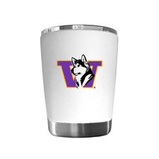 FG White Retro Dog University of Washington Huskies Low Ball Tumbler 12oz