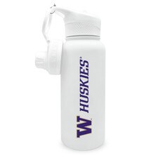 FG White W Washington Huskies Stainless Water Bottle 34oz