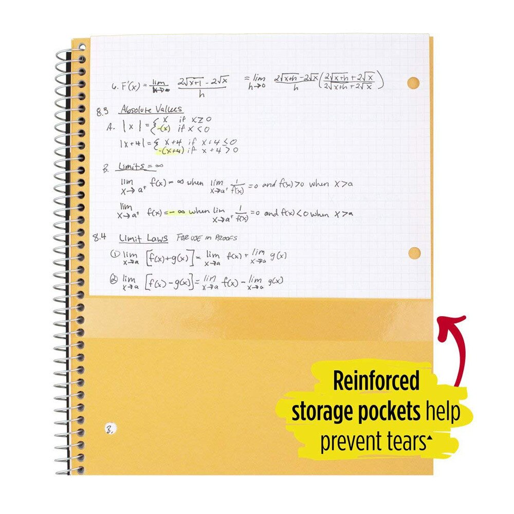 Five Star 1 Subject Spiral Notebook Pocket