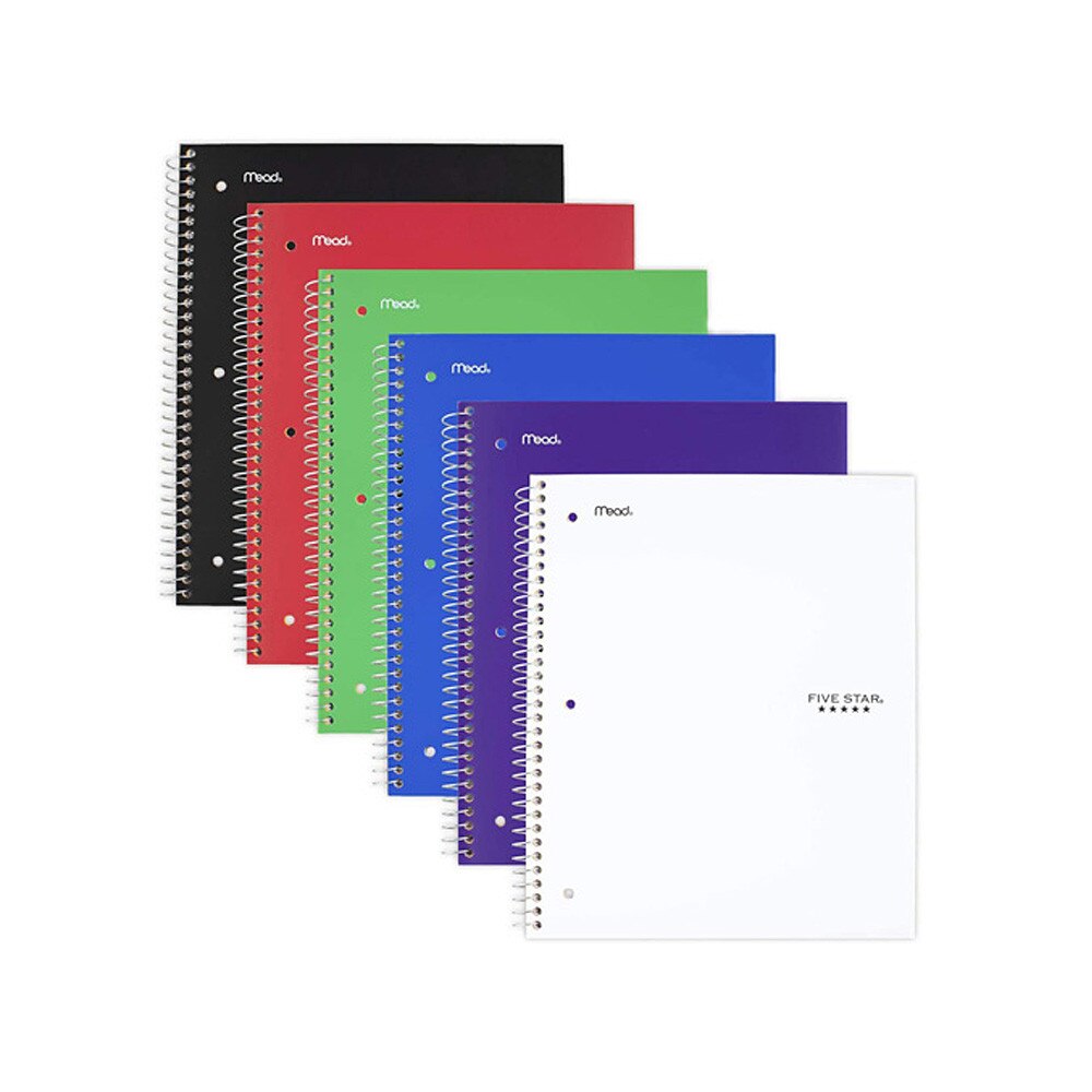 five star spiral notebook 5 subject