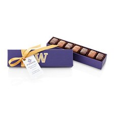 Fran's UW University of Washington Box Gray Salt Chocolate Caramels 7 Piece