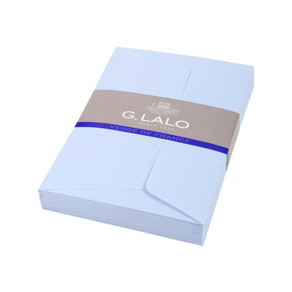 G. Lalo Verge de France Bleu Light Blue A4 Envelopes 25ct