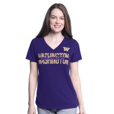 GIII Women's Washington Huskies V-neck Tee