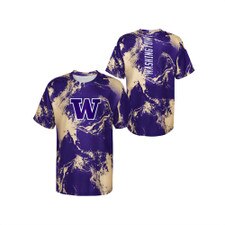 Gen 2 Kids' Purple W University of Washington Huskies UW Sublimated In The Mix Dri-Tek Tee