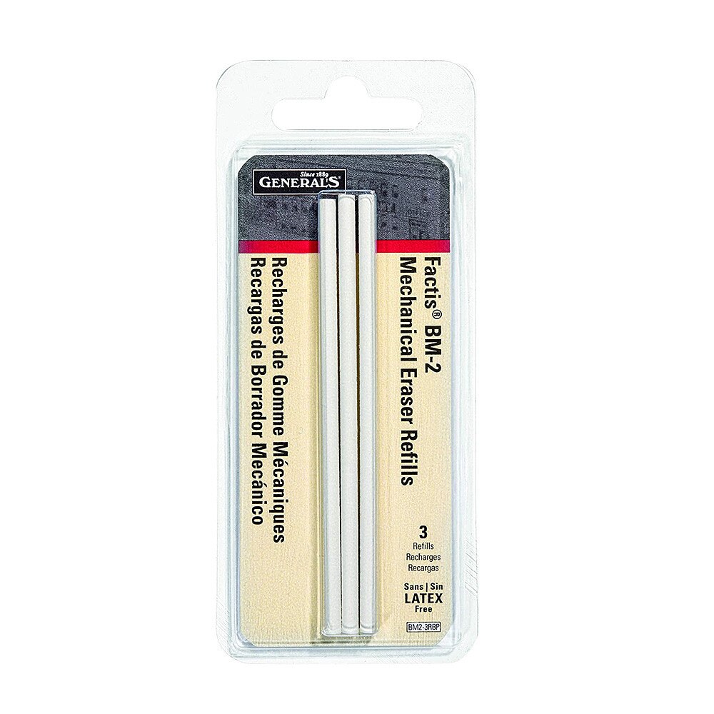 General's Factis Pen Style Eraser Refill 3 Pack
