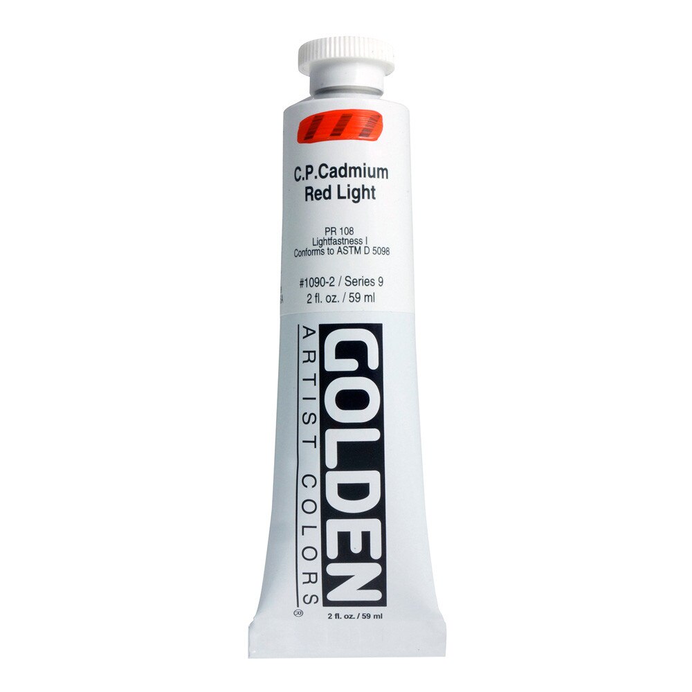 Golden Heavy Body Acrylic Tube 2oz Cadmium Red Light