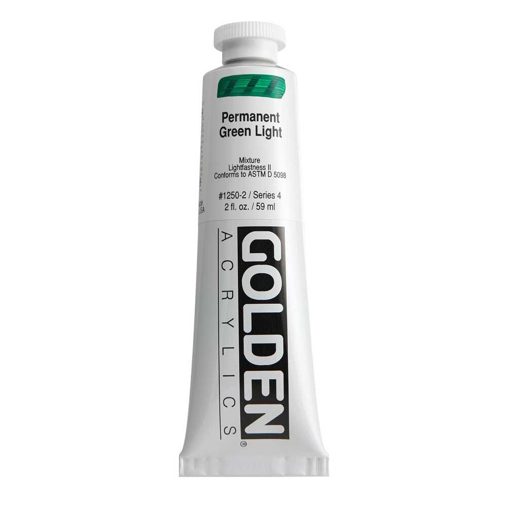 Golden Heavy Body Acrylic Tube 2oz Permanent-Green-Light