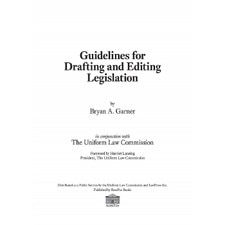 Guidelines for Drafting and Editing Legislation