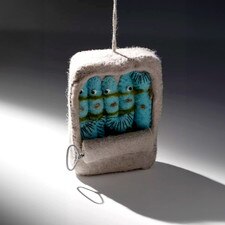 Handmade Wool Felt Sardines in Can Ornament Multi Color