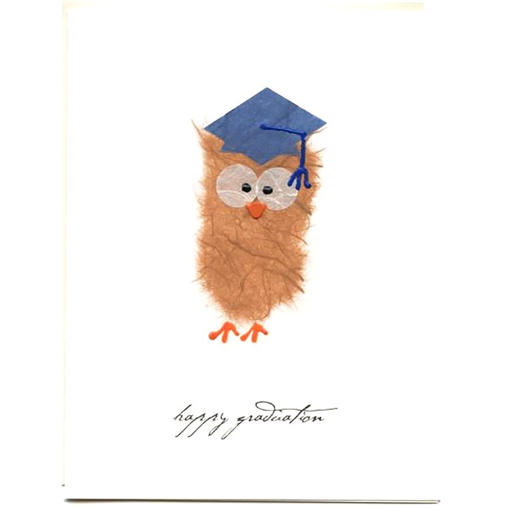 Happy Graduation Owl Handmade Grad Greeting Card