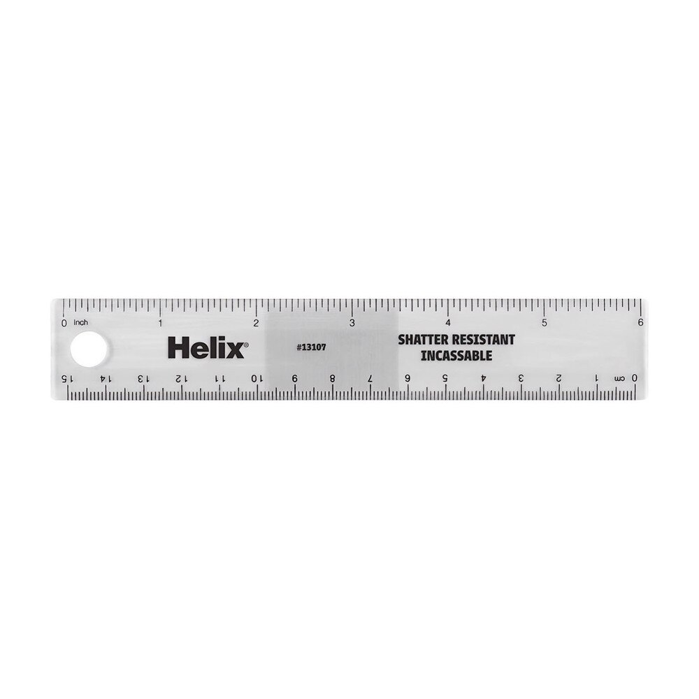 Helix Assorted 6" Translucent Plastic Ruler