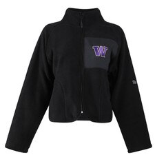 Hype and Vice Women's Washington Huskies Coach Sweater Full Zip Fleece Jacket