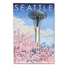 Lantern Press Space Needle Cherry Blossom Poster