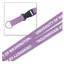 Lavendar University Of Washington Platinum Woven Lanyard 3/4"