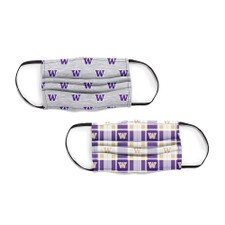 League Kids' Grey and Plaid Three Layer Mask 2 Pack
