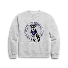 League Men's U of W Husky Puppy Essential Crewneck