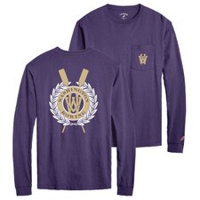 League Unisex Washington Rowing Front Back Pocket Long Sleeved Tee