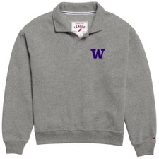 League Women's Embroidered Washington Huskies Victory Springs Collar Pullover