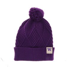 Legacy Purple Washington Huskies Label Textured Cuff Beanie