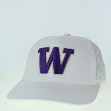 Legacy White Kids' W Logo Washington Huskies REMPY Perforated Adjustable Hat