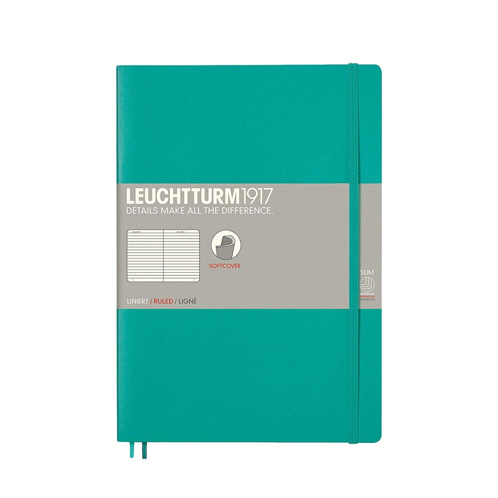 Leuchtturm 1917 B5 Softcover Composition Notebook Emerald Ruled