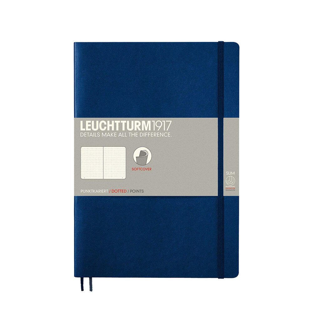 Leuchtturm 1917 B5 Softcover Composition Notebook Navy Dotted