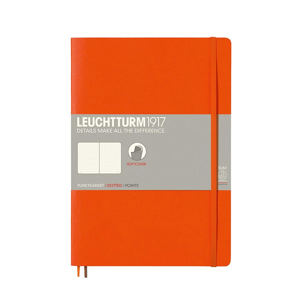Leuchtturm 1917 B5 Softcover Composition Notebook Orange Dotted