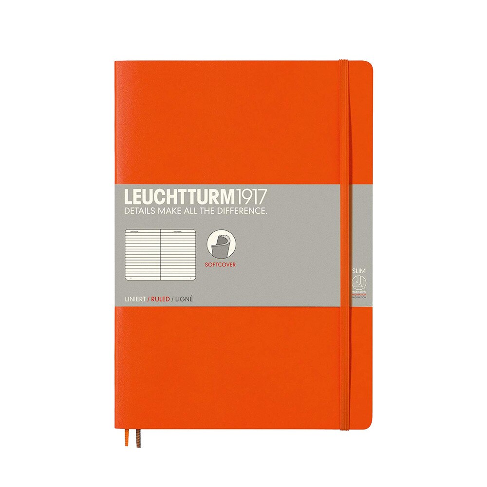 Leuchtturm 1917 B5 Softcover Composition Notebook Orange Ruled