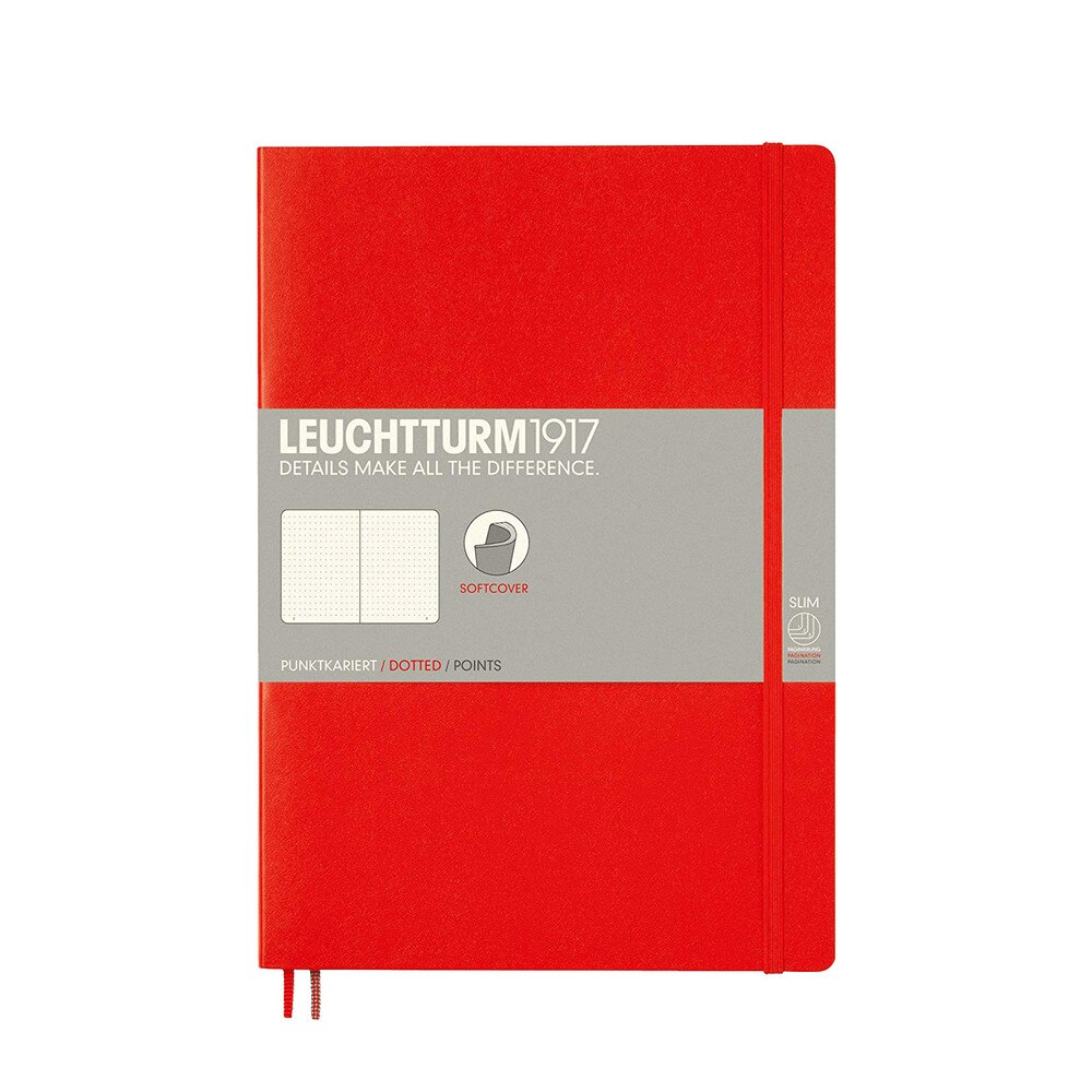 Leuchtturm 1917 B5 Softcover Composition Notebook Red Dotted