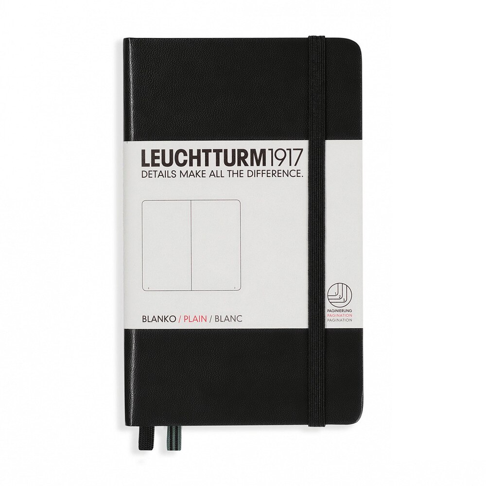 Leuchtturm 1917 Plain A6 Hardcover Notebook Black